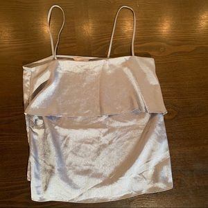 Light blue satin tank top